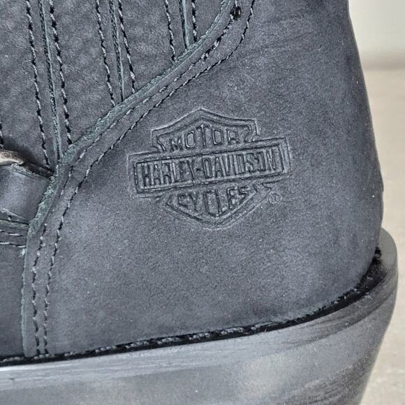 *NWT* HARLEY-DAVIDSON Korsen Chain Leather Ankle Boots Black Women's sz 6.5 - Picture 5 of 13